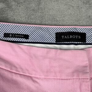 Talbots Slim Crop Pants Women’s Size 8 Pink Ankle Stretch Career Casual